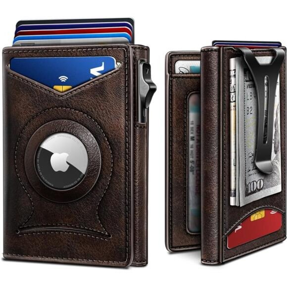 Money Clip Wallet,Mens Gift Slim Wallet Credit Card Holder Airtag